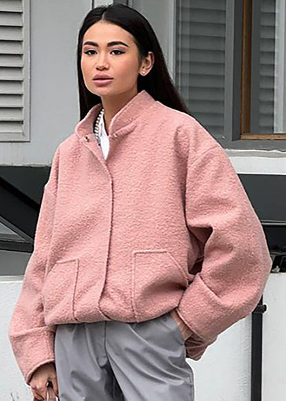 Übergröße Bouclé Winterjacke Damen