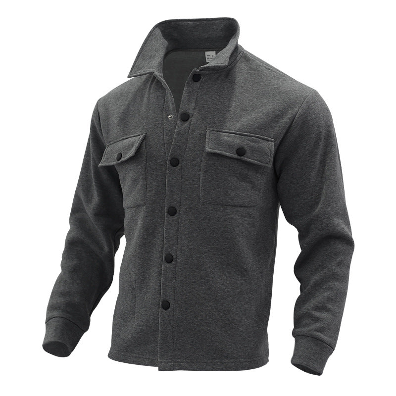 Herren Fleece Jacke Stehkragen Modisch
