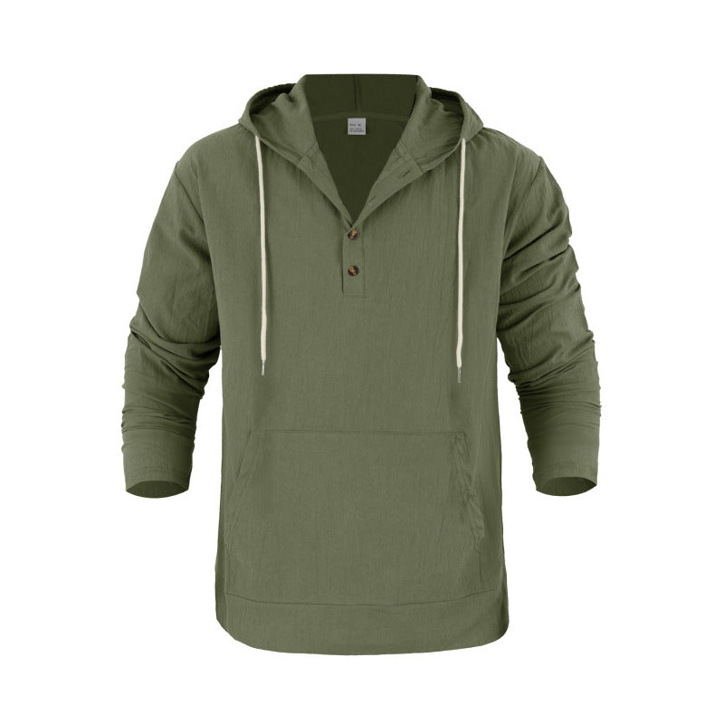 Herren Kapuzenpullover Mit Taschen Und Knöpfen