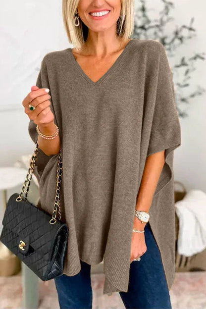 Damen Pullover Weich Oversized Geschnitten