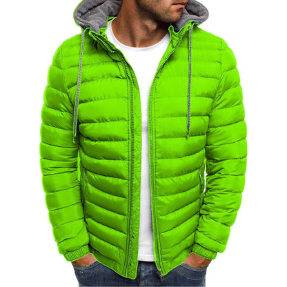 Herren Steppjacke Winddicht Kapuze