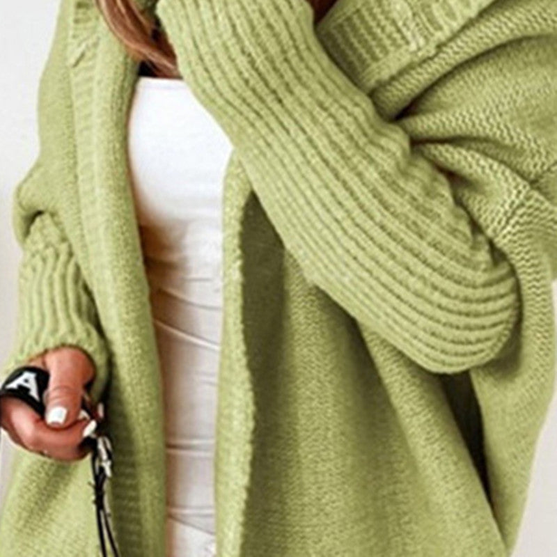 Damen Strickpullover Lässig Offen Vorne