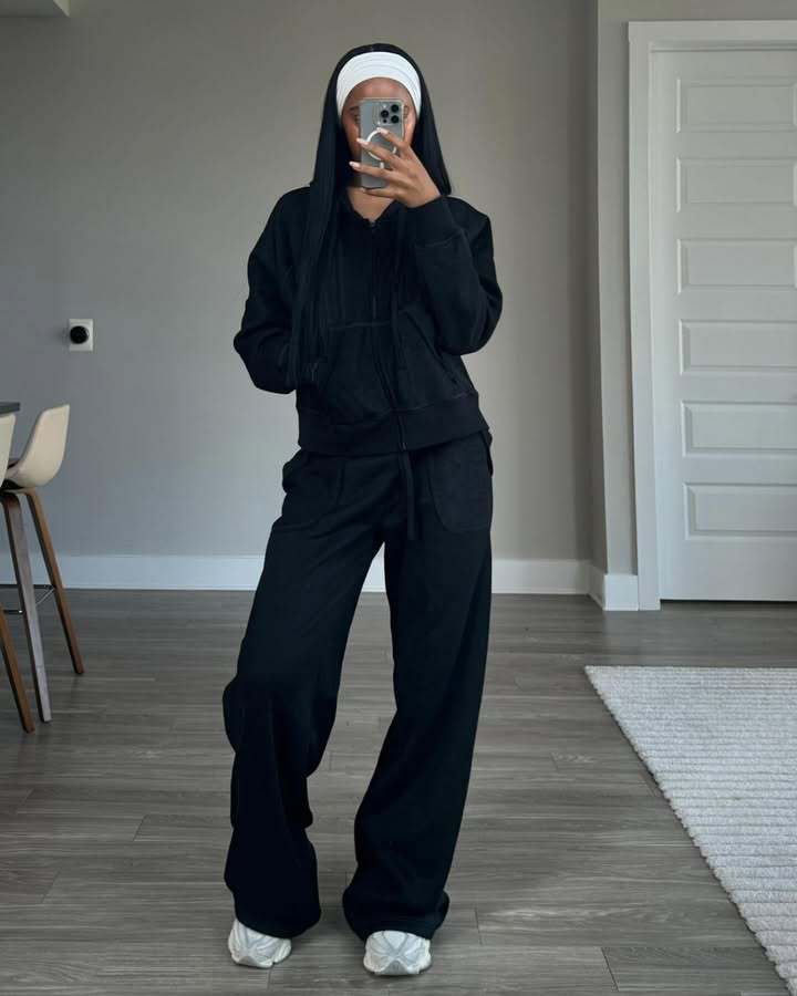 Damen Sportliche Hoodie und Jogginghose Set Bequem