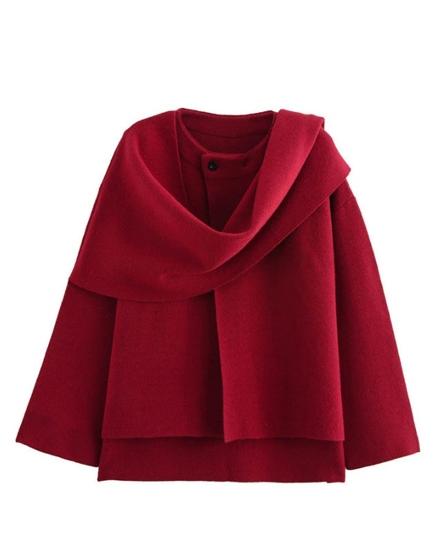 Stylische Damenjacke mit Asymmetrischem Schal