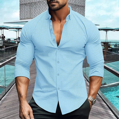 Herren Hemd Elegant Strukturiert Modern Style