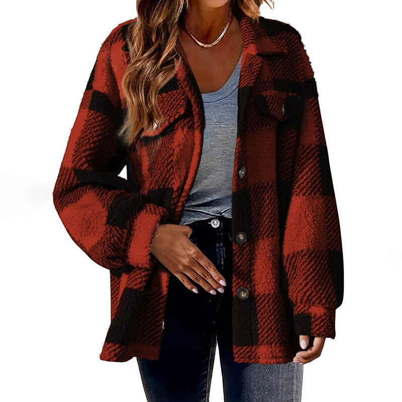 Stylischer Karomantel Damen Winter