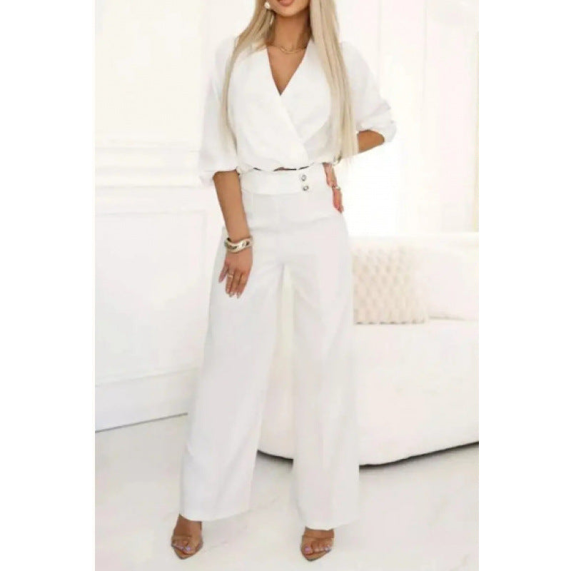 Damen Jumpsuit Elegant Weite Beine Abendkleid