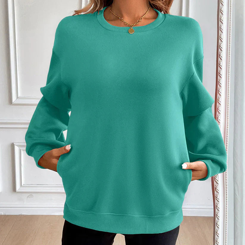 Nora - Bequemes Sweatshirt Mit Vordertaschen