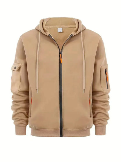 Herren Outdoor Jacke Praktisch Reißverschluss Taschen