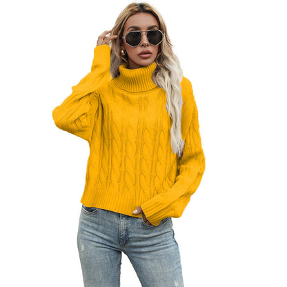 Damen Pullover Grobstrick Zopfmuster Eleganz