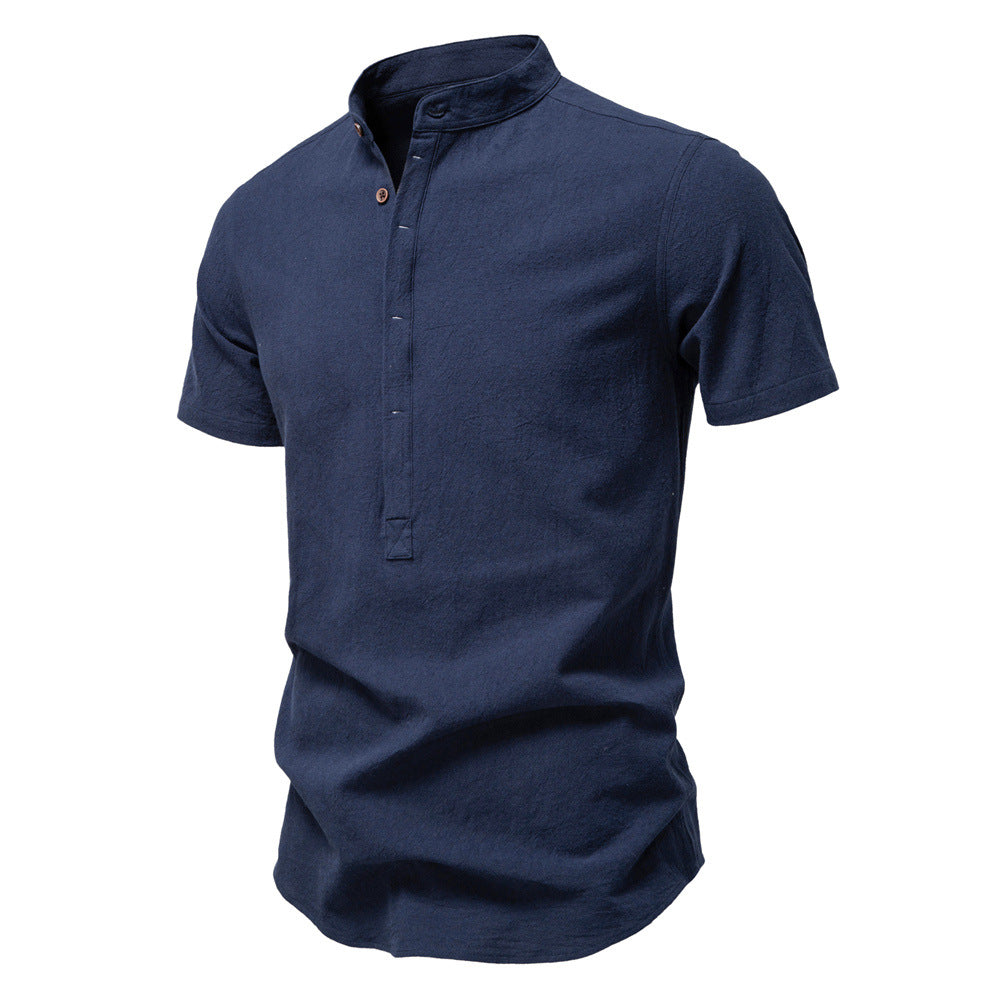 Herren Kurzarm-Shirt Modern Design Knopfleiste