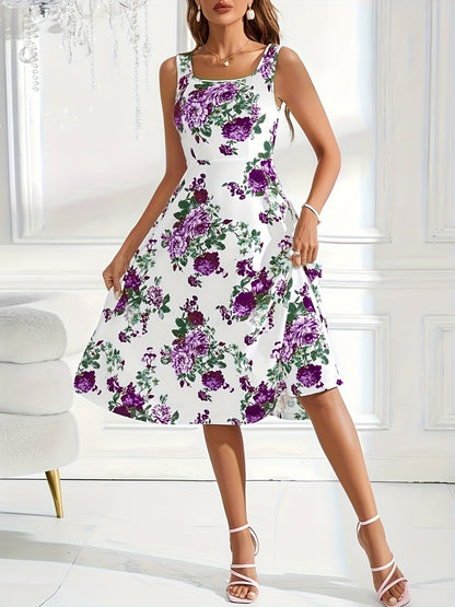 Sommerkleid Damen Blumenmuster Fließend Elegant