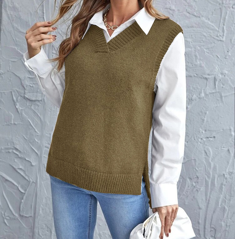 Damen Weste V-Ausschnitt Elegante Mode