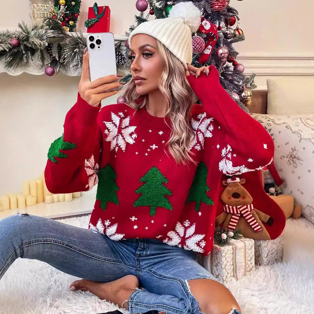 Weihnachtspullover Damen Festlich Kuschelig - IdealeKleiden