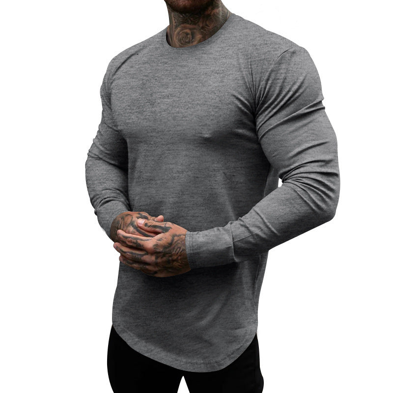 Herren Langarmshirt Weich Baumwolle Modern Rundhals