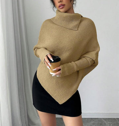 Damen Oversized Pullover Großzügig Asymmetrisch