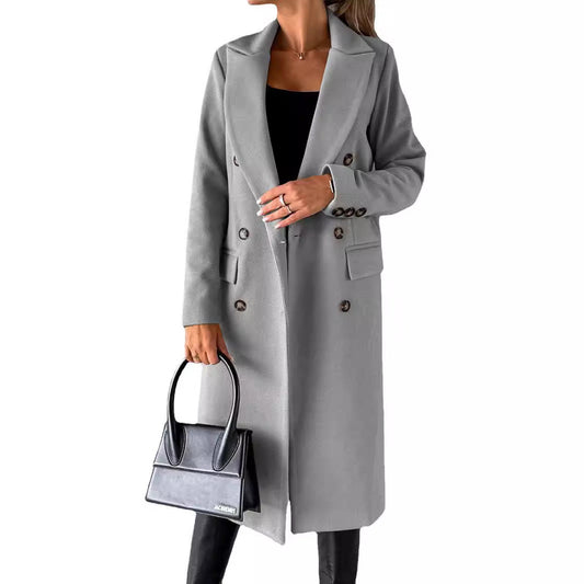 Damen Trenchcoat Klassisch Elegant Mit Taschen - IdealeKleiden