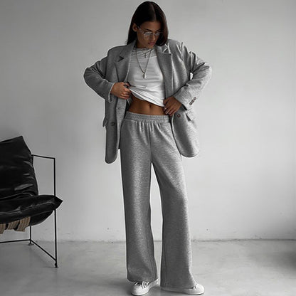 Damen Zweiteiliges Set Oversized Blazer Hose Modern Chic