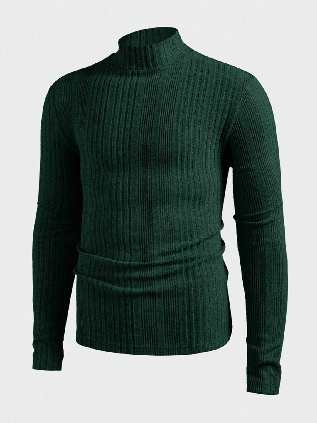 Herren Pullover Strick Hochkragen Rippoptik
