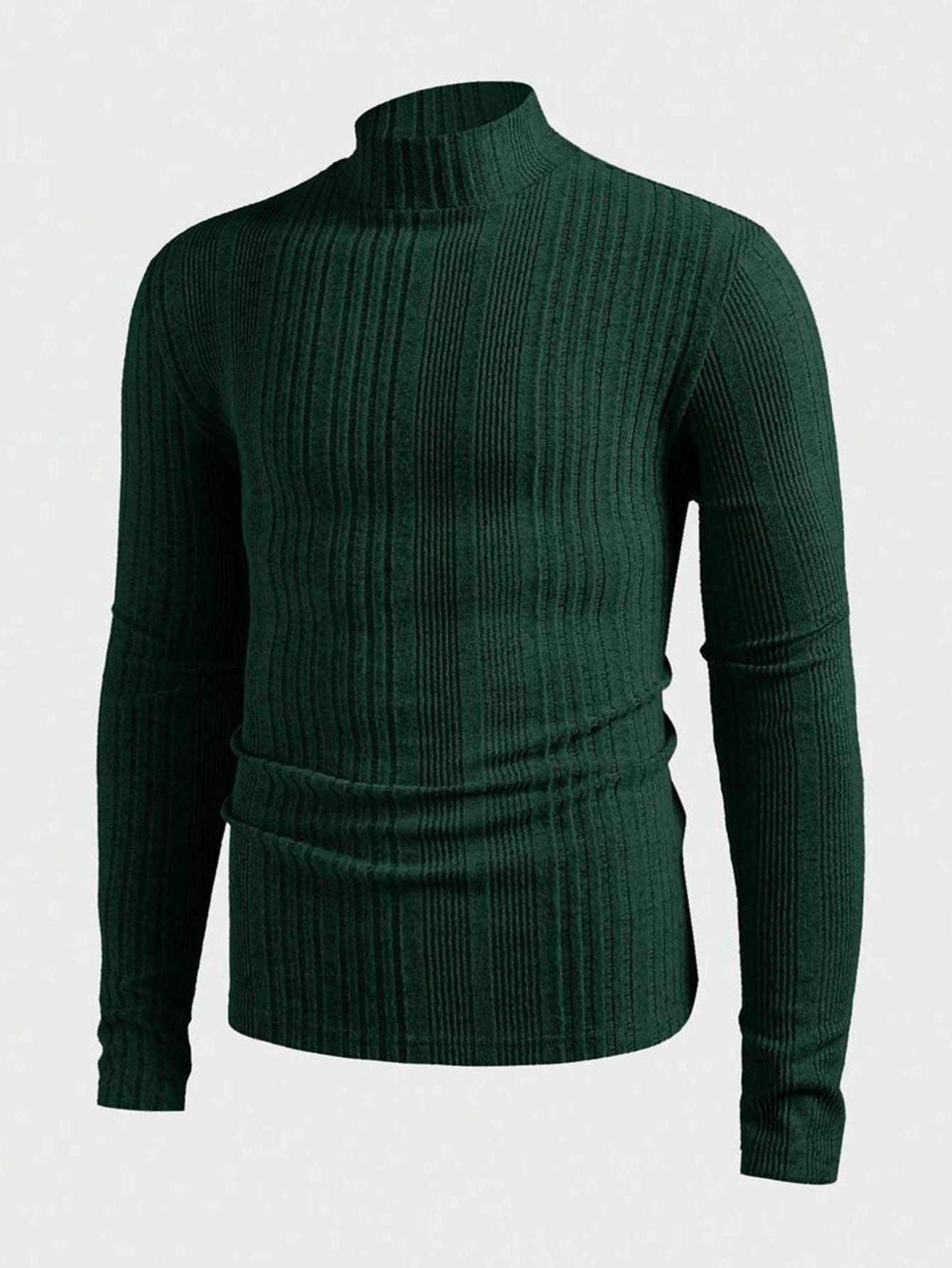 Herren Pullover Strick Hochkragen Rippoptik