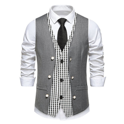 Herren Anzugsweste Elegant Kontrast Innenausstattung