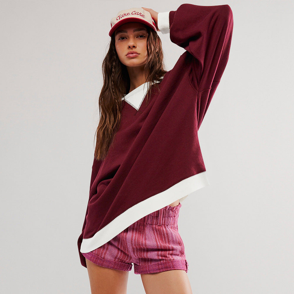 Damen Sweatshirt Oversized Weich Modern