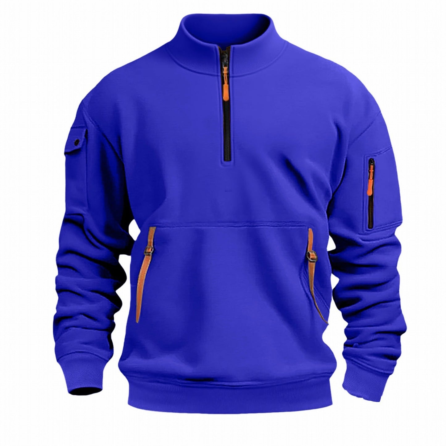 Herren Outdoor Pullover Praktisch Reißverschluss Taschen