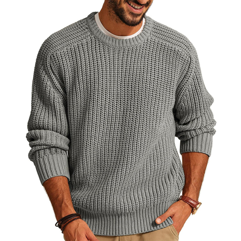 Herren Grobstrick Pullover Bequem Raglan Ärmel