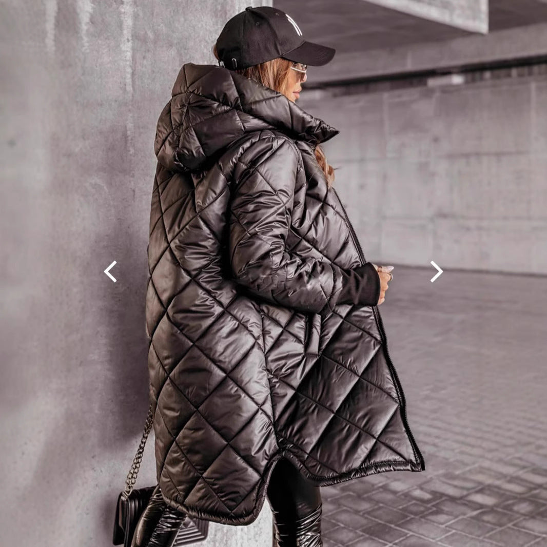 Damen Steppjacke Lässig Kapuze Praktisch - IdealeKleiden