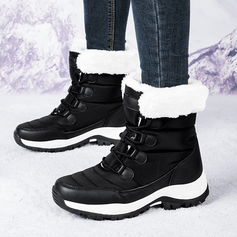 Damenschuhe Stiefel Knöchelhöhe Fleece Innen
