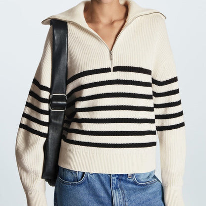 Damen Strickpullover Marine Chic Stil