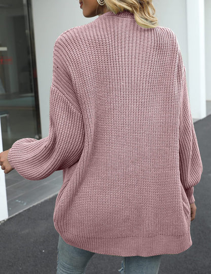 Damen Strickjacke Oversized Großzügig Schnitt