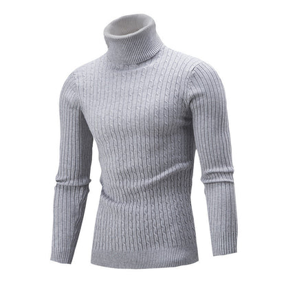 Herren Rollkragen Pullover Zopf Muster Elegante Optik - IdealeKleiden