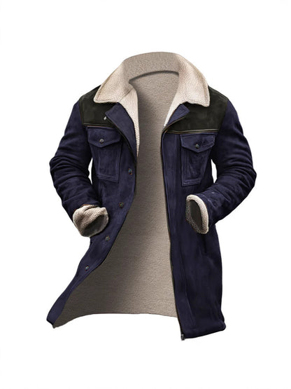 Herren Lederjacke Modern Warm Fleece Innenfutter