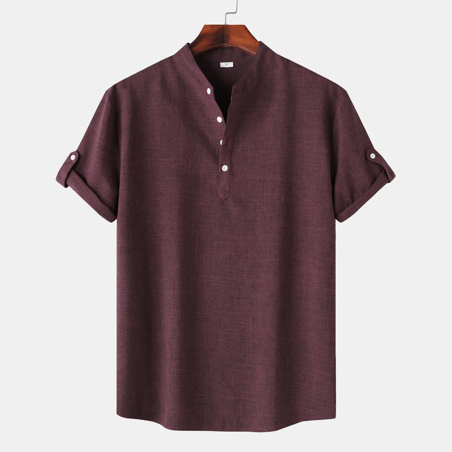 Herren Kurzarmhemd Modern Henley Style