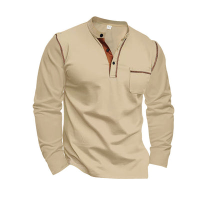 Herren Langarm-Shirt Modern Kontrast Design
