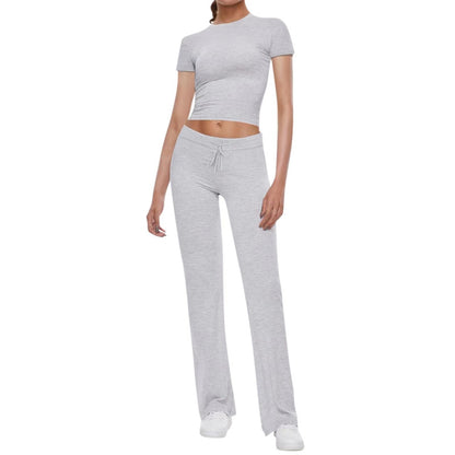Damen Sport Set Crop Top und Jogger Hosen