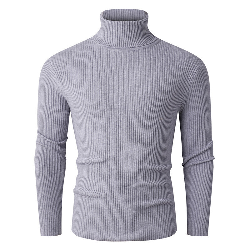 Herren Strickpullover Rollkragen Gerippt Elegantes Design