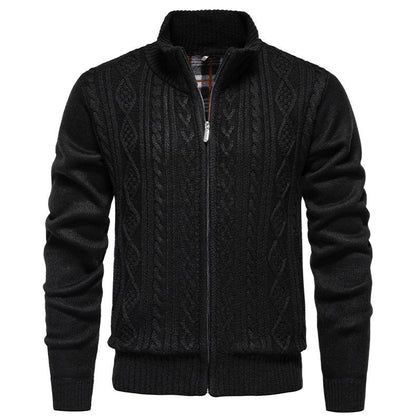 Herren Strickjacke Hochkragen Reißverschluss Sportlich