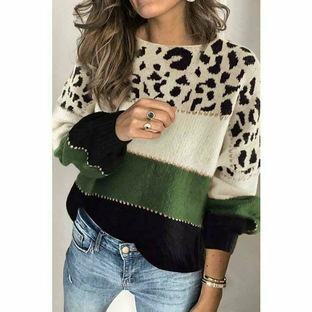 Modische Leopardenpullover Damen - IdealeKleiden