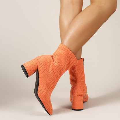 Damen Stiefel Ankle Boots Blockabsatz Bequem Elegant