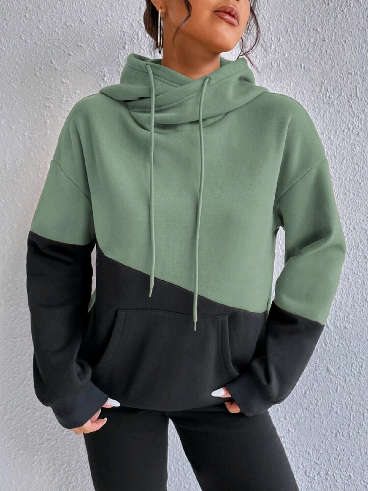 Damen Hoodie Hochschließend Bequem