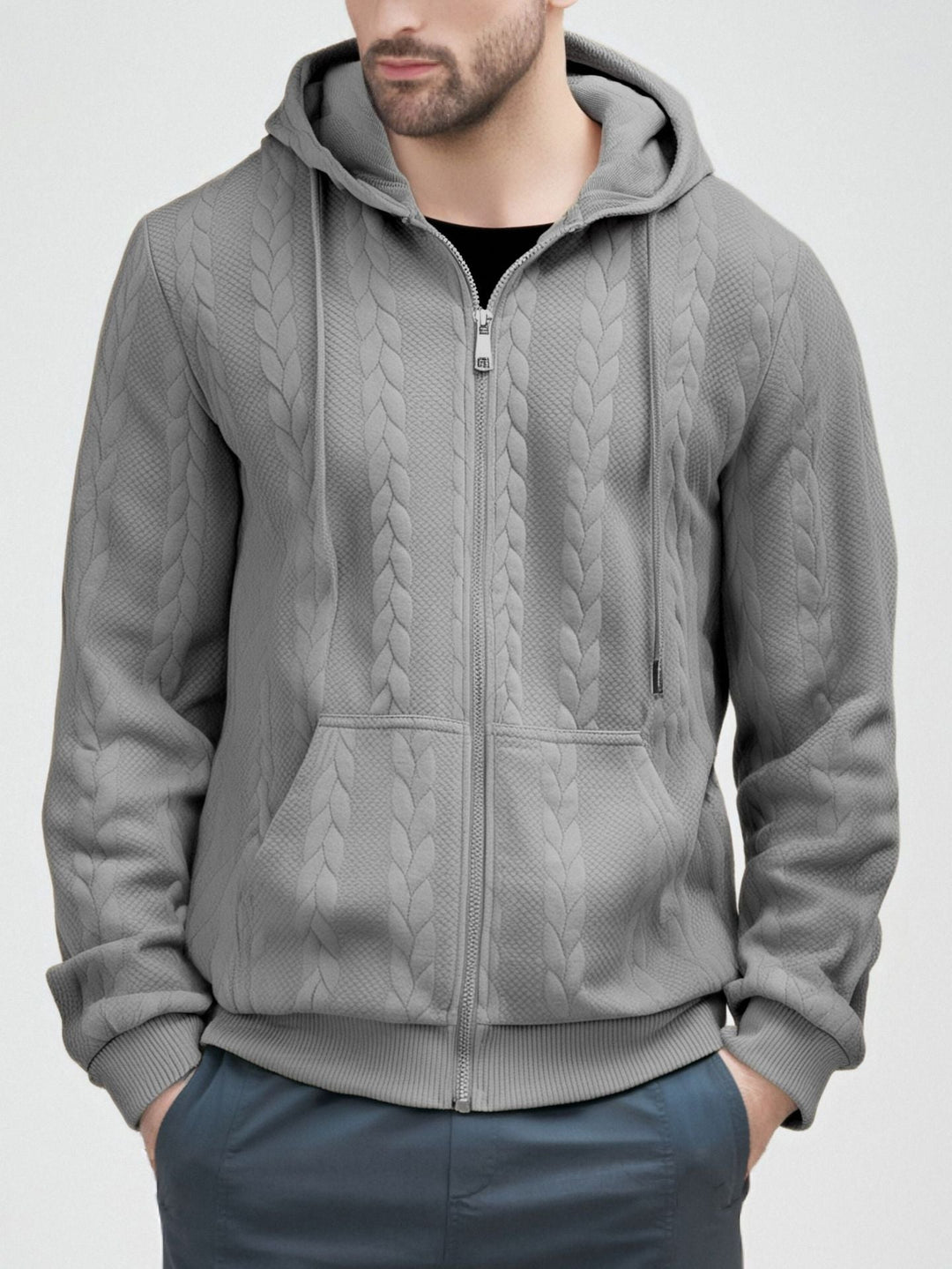 Herren Strickjacke Kapuze Warm Elegant