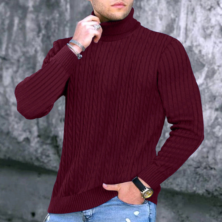 Herren Rollkragenpullover Modern Strukturiert