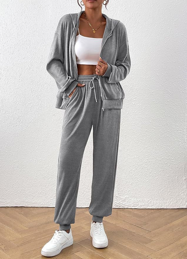 Damen Sportlich Casual Set Hoodie Jogginghose