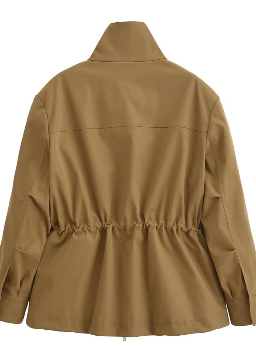 Stylische Cargo-Jacke Hochkragen Damen