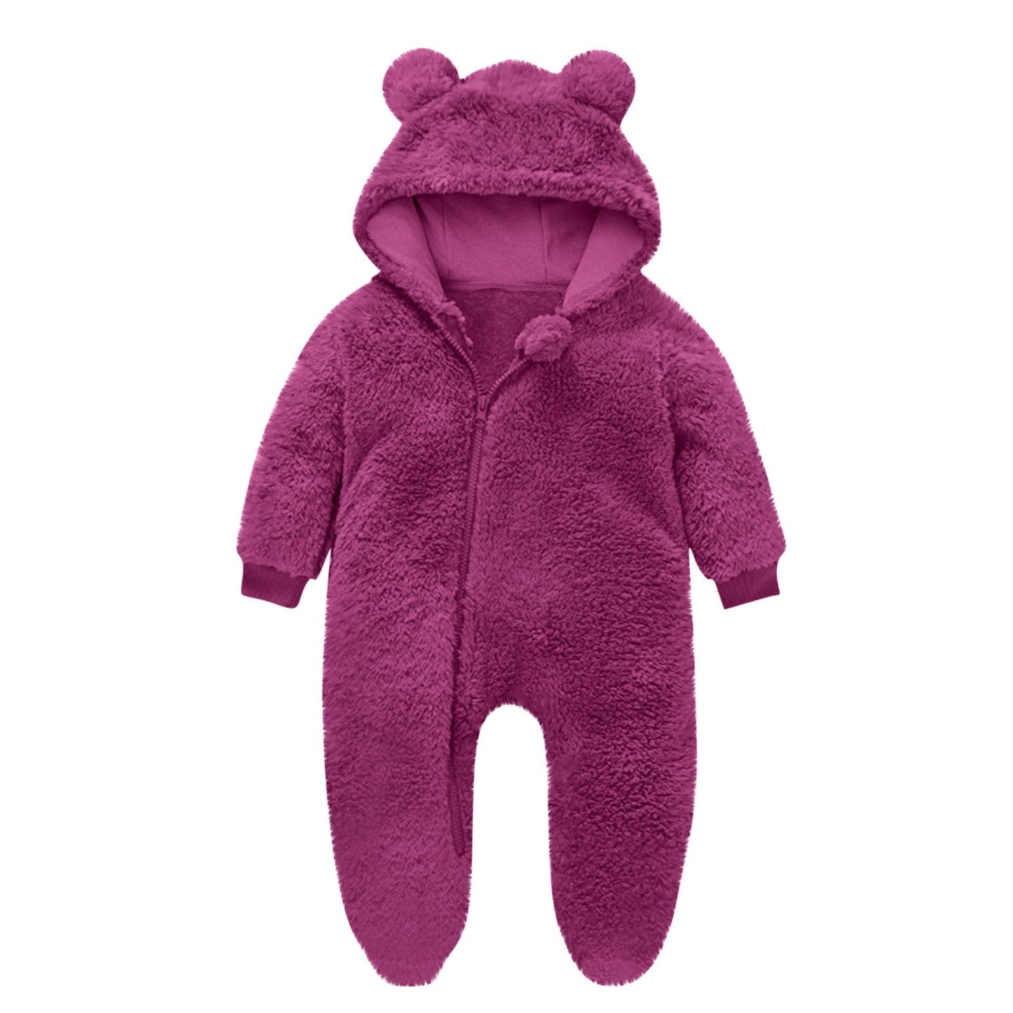 Kinder Fleece Overall Bärenohren Kuschelwarm