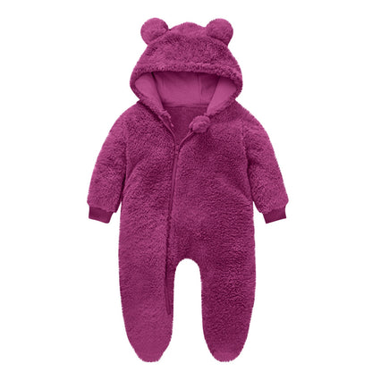 Kinder Fleece Overall Bärenohren Kuschelwarm