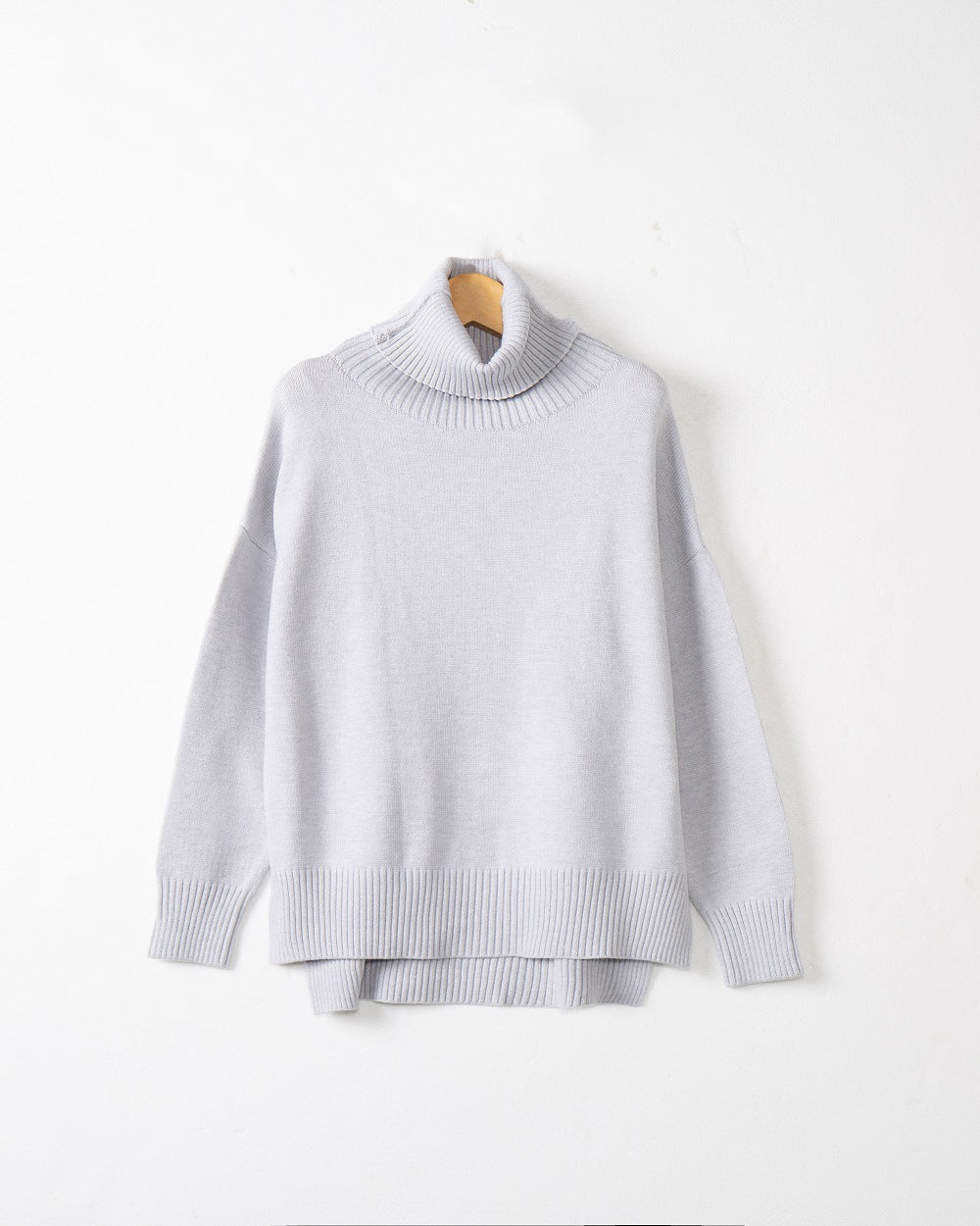 Damen Pullover Bequem Rollkragen Modern