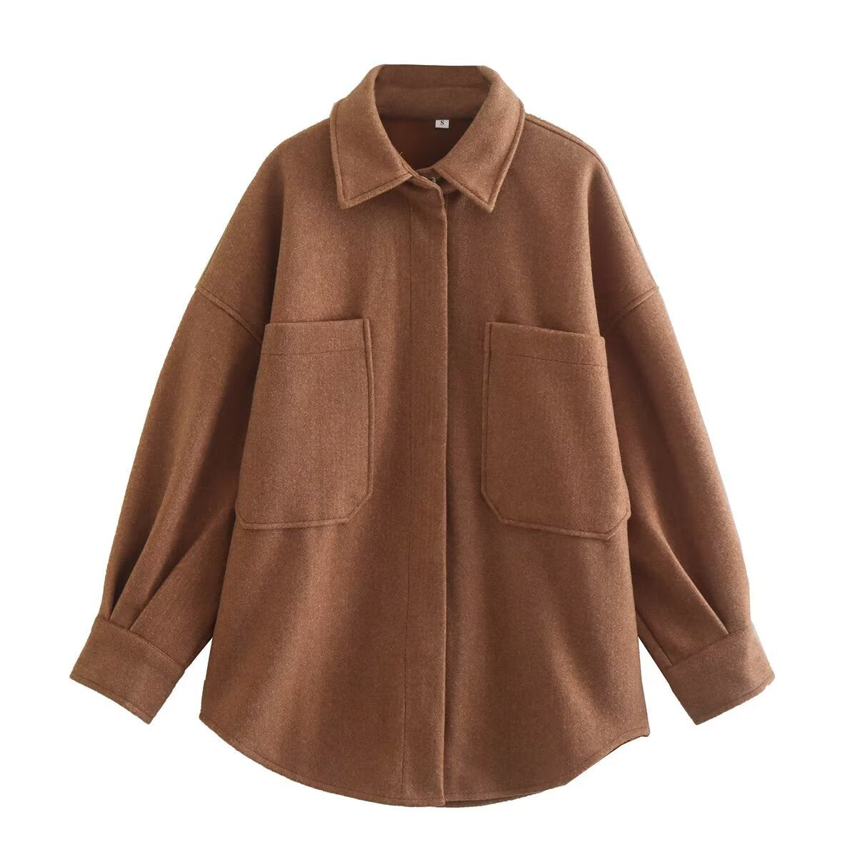Damen Wolljacke Oversized mit Taschen und Chic Design